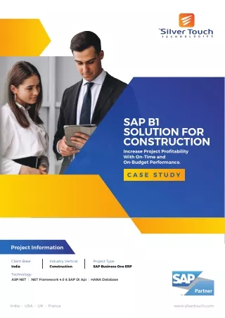 SAP Business One for Construction - Case Study by Silver touch