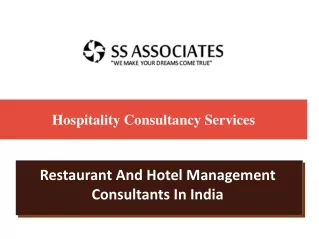 Restaurant And Hotel Management Consultants