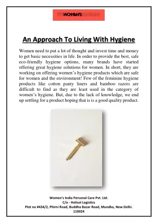 an approach to living with hygiene