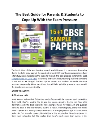 the best guide for parents students to cope
