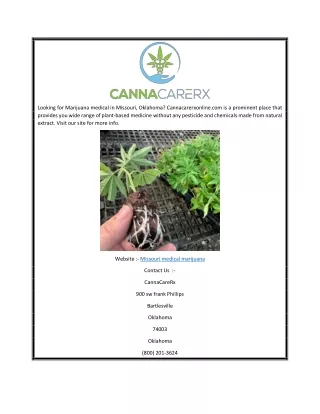 Missouri Medical Marijuana  Cannacarerxonline.com