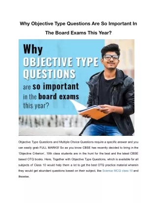 why objective type questions are so important in