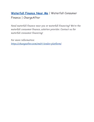 waterfall finance near me waterfall consumer