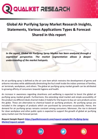 global air purifying spray market research
