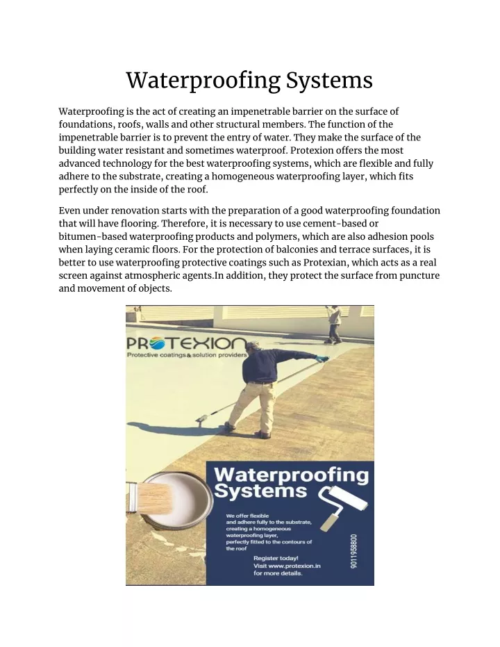 waterproofing systems