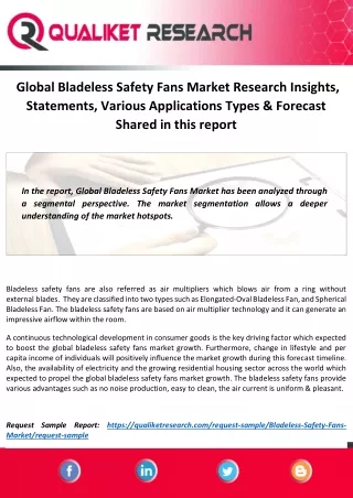 global bladeless safety fans market research