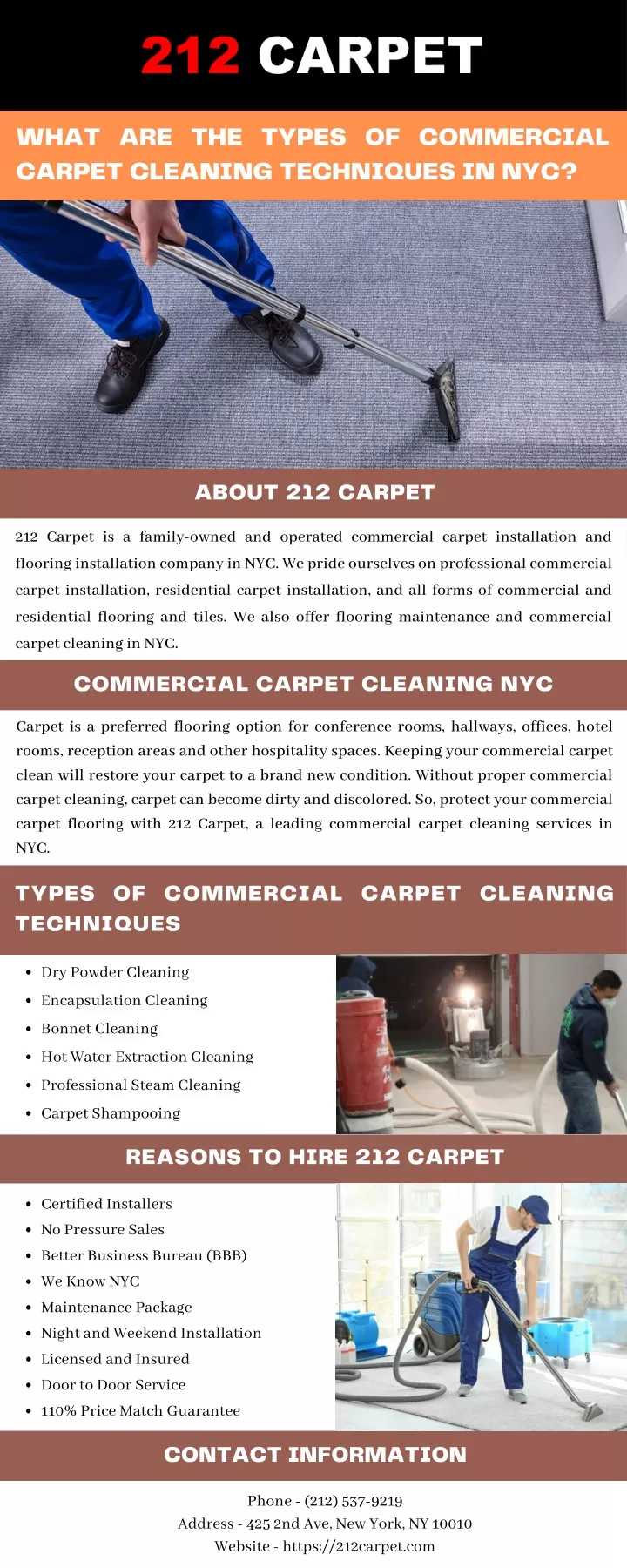 what are the types of commercial carpet cleaning