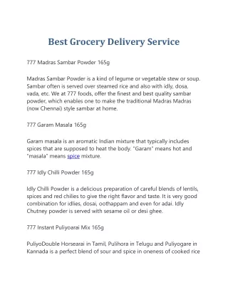 Best Grocery Delivery Service