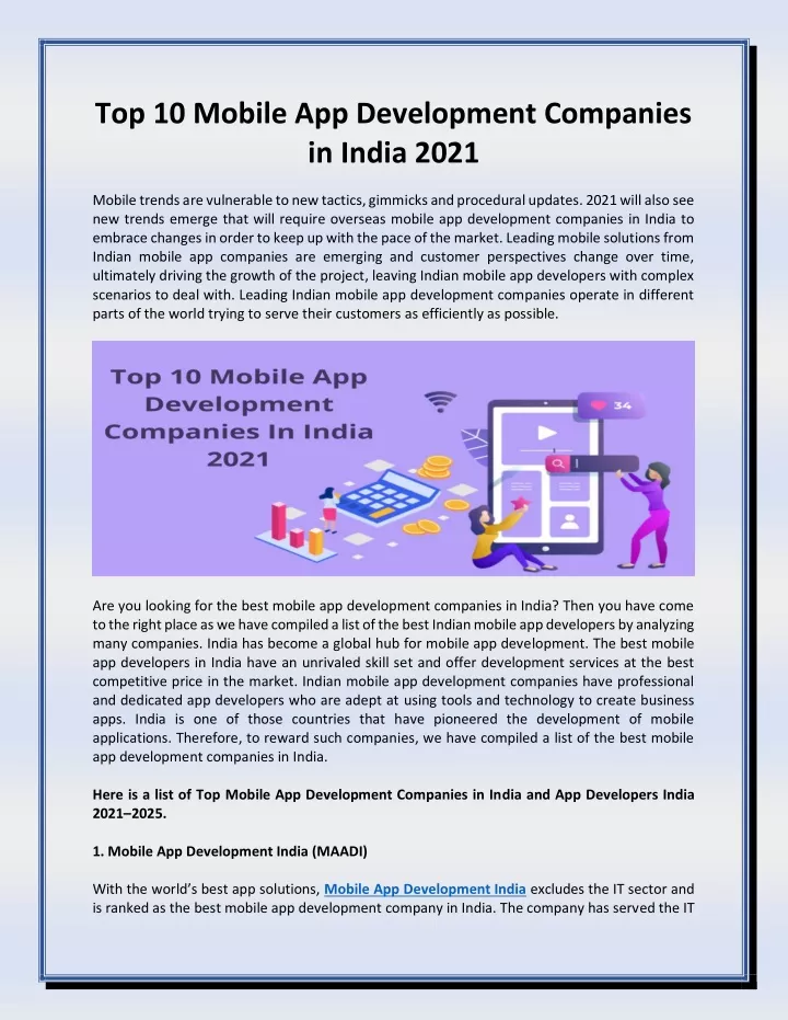 top 10 mobile app development companies in india