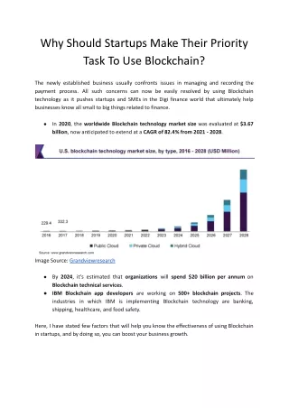 Why Blockchain is Important For Stratups