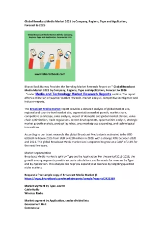 global broadcast media market 2021 by company