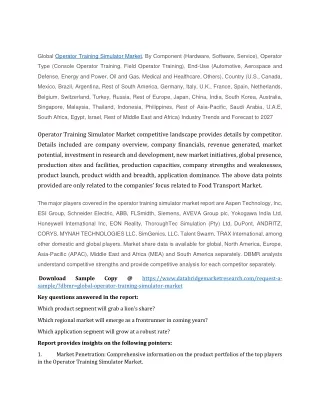 global operator training simulator market