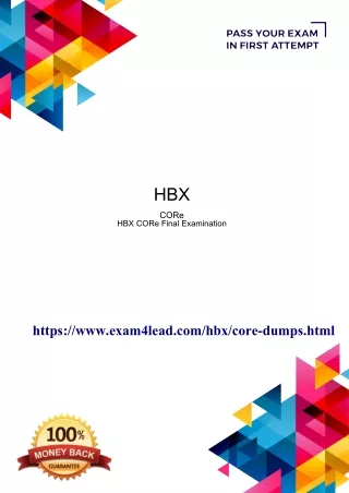 Updated CORE Exam Dumps PDF - HBX Real Exam Questions Answers