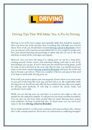 driving tips that will make you a pro in driving