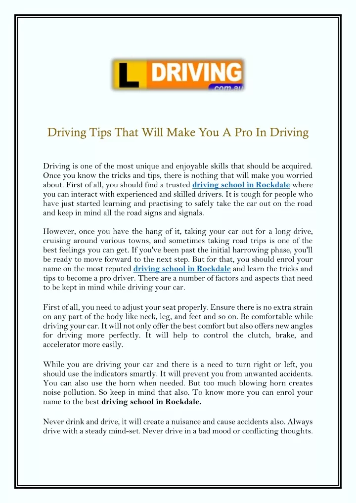 driving tips that will make you a pro in driving