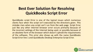best ever solution for resolving quickbooks script error