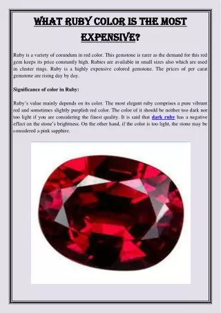 what ruby color is the most what ruby color