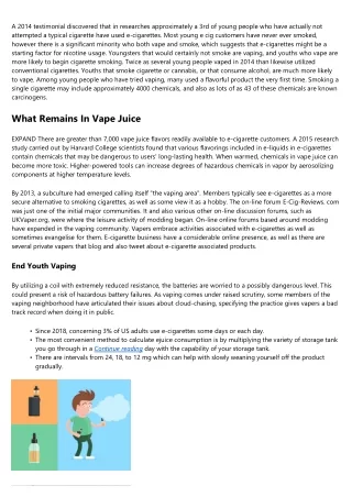What Remains In Vape Juice As Well As Just How Is It Made?