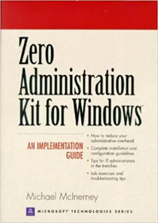 TOP Zero Administration Kit for Windows Prentice Hall Series on Microsoft Technologies
