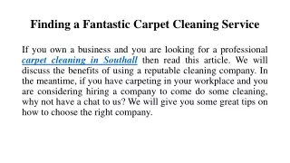Fantastic carpet cleaning southall