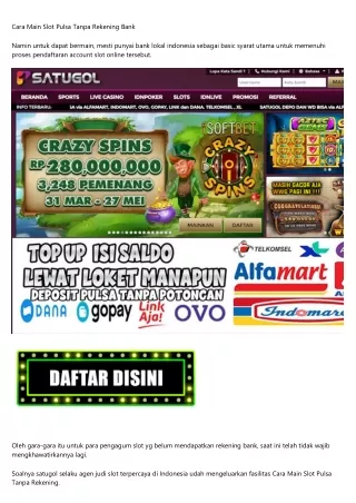 daftar fafaslot judi slot tanpa rekening