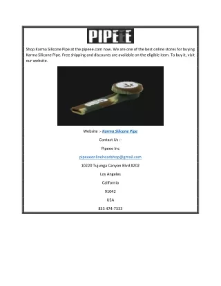 shop karma silicone pipe at the pipeee