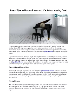 learn tips to move a piano and it s actual moving