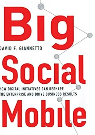 Big Social Mobile How Digital Initiatives Can Reshape the Enterprise and Drive