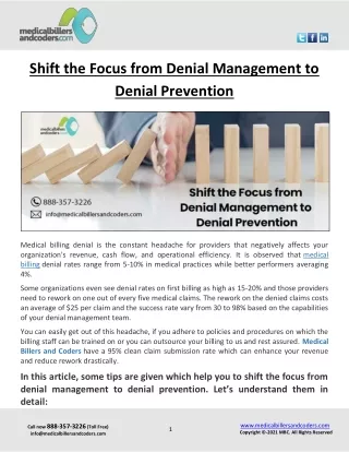 shift the focus from denial management to denial