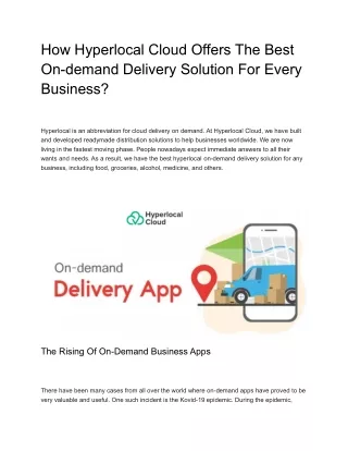 how hyperlocal cloud offers the best on demand