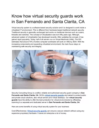 know how virtual security guards work