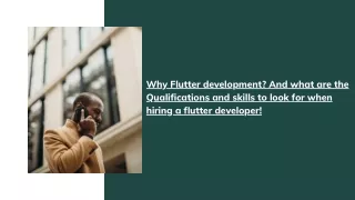 why flutter development and what
