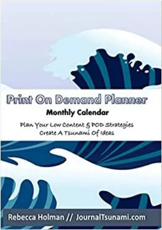 Print On Demand Planner Monthly Calendar  Plan Your Low Content and POD Strategies