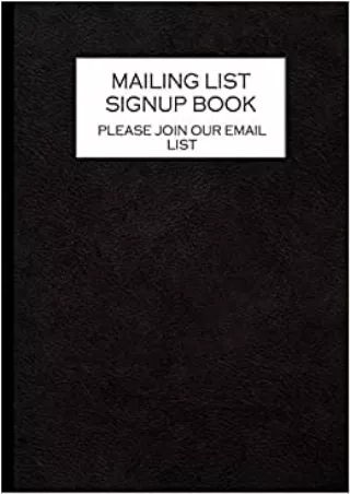 BEST BOOK Mailing list sign up book Allow people to register for your mailing list with
