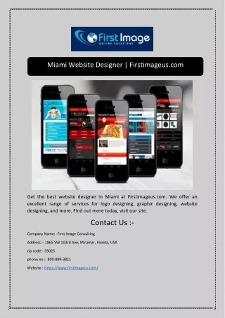 miami website designer firstimageus com