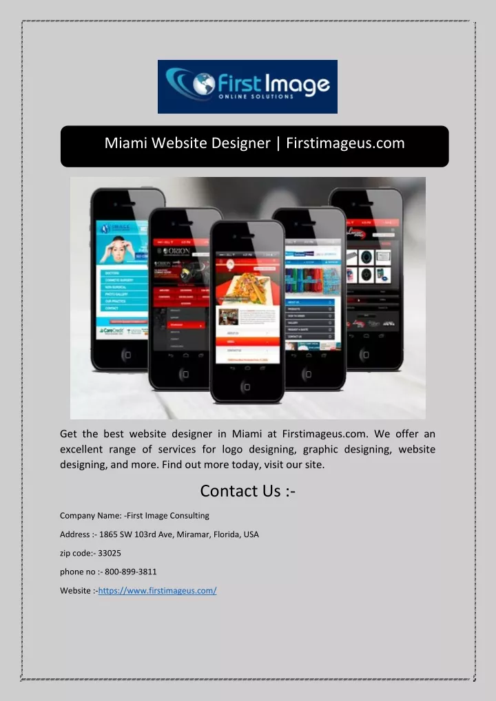 miami website designer firstimageus com