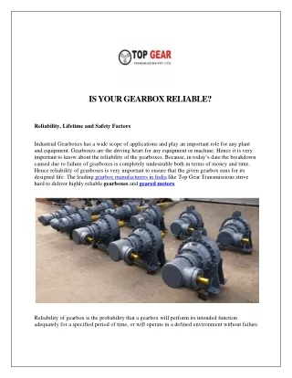 is your gearbox reliable
