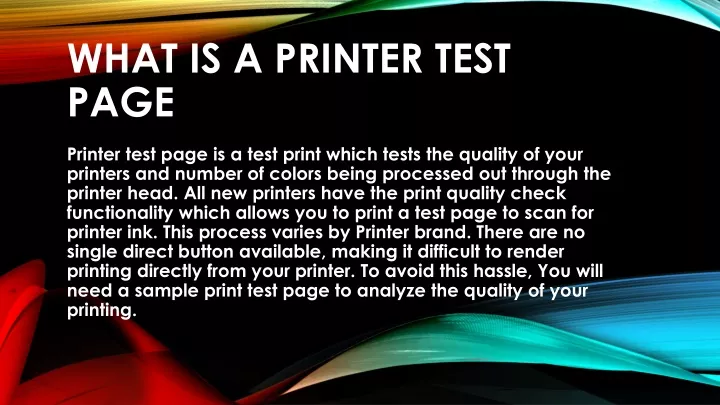 what is a printer test page
