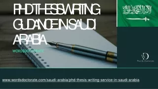 PhD Thesis Writing  Guidance in Saudi Arabia