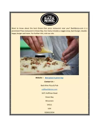 want to know about the best gluten free pizza