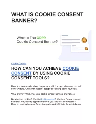 what is cookie consent banner