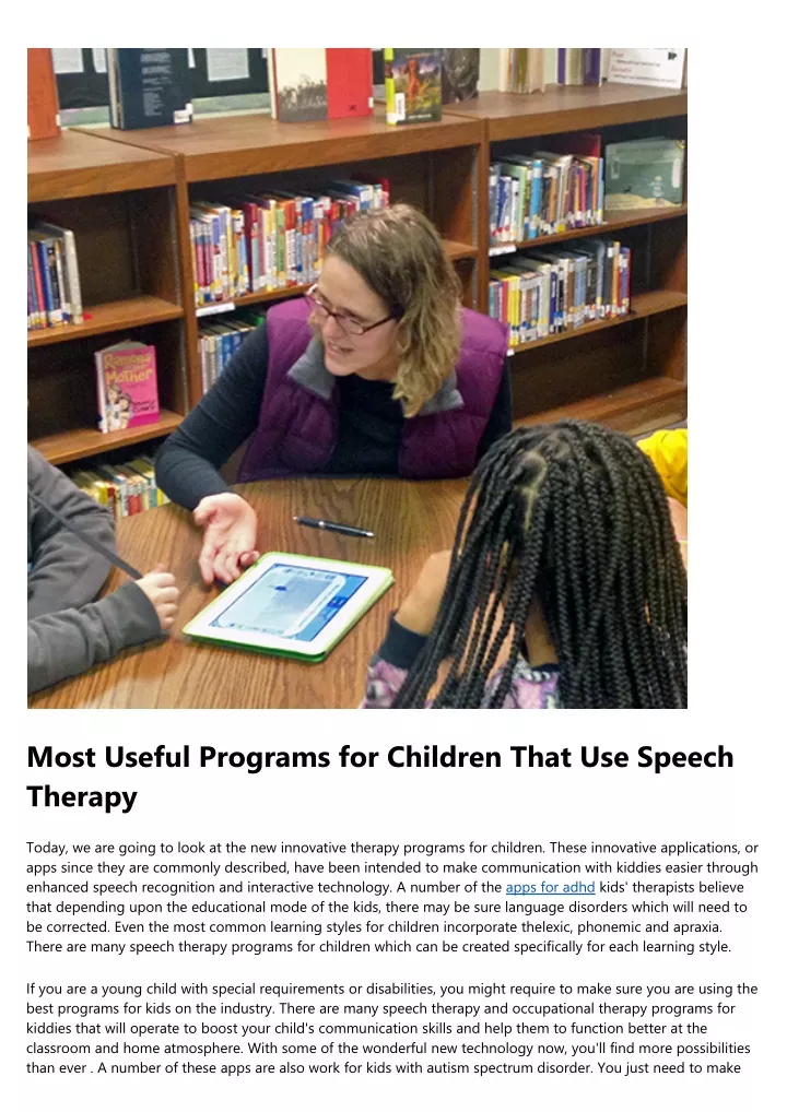most useful programs for children that use speech