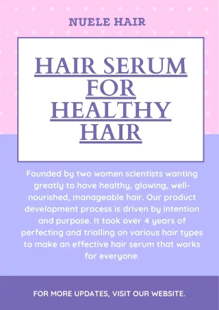 Hair Serum for Healthy Hair By Nuele