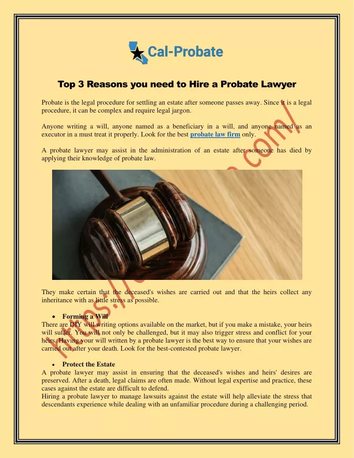 Ppt Top 3 Reasons You Need To Hire A Probate Lawyer Powerpoint Presentation Id10507574 9476