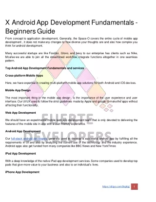 x android app development fundamentals beginners