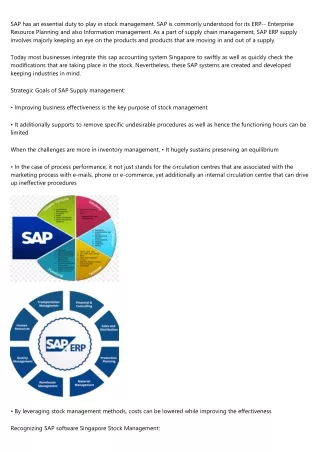 sap has an essential duty to play in stock