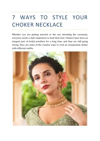 7 Ways to Style Your Choker Necklace