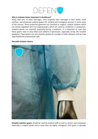 Why Is Isolation Gown Important In Healthcare?