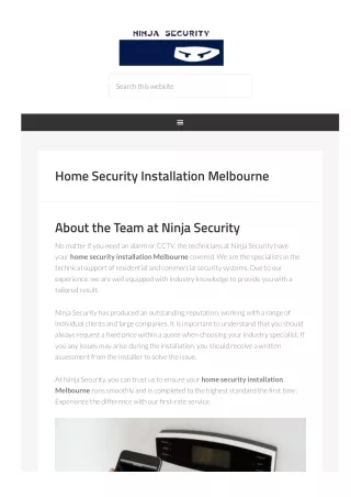 Security System Installation Melbourne