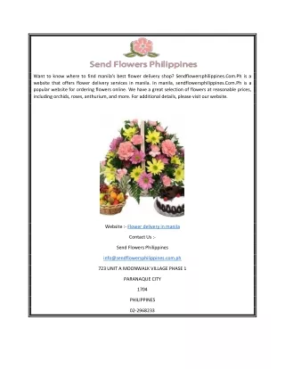 Flower delivery in manila